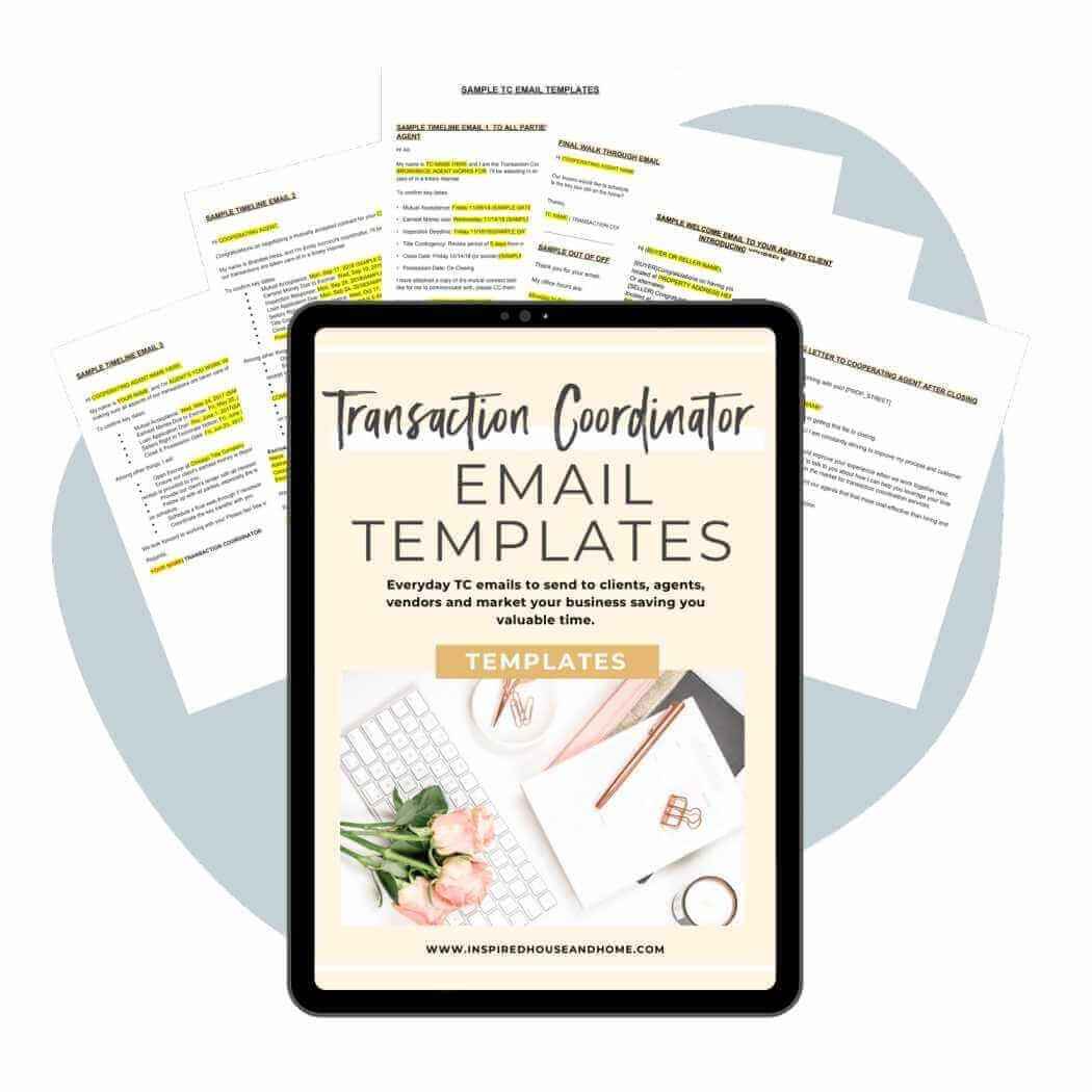 Transaction Coordinator Email Templates Inspired House and Home Shop