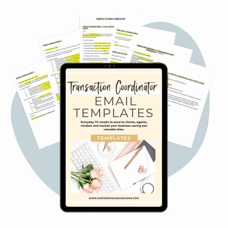 Transaction Coordinator Email Templates Inspired House and Home Shop
